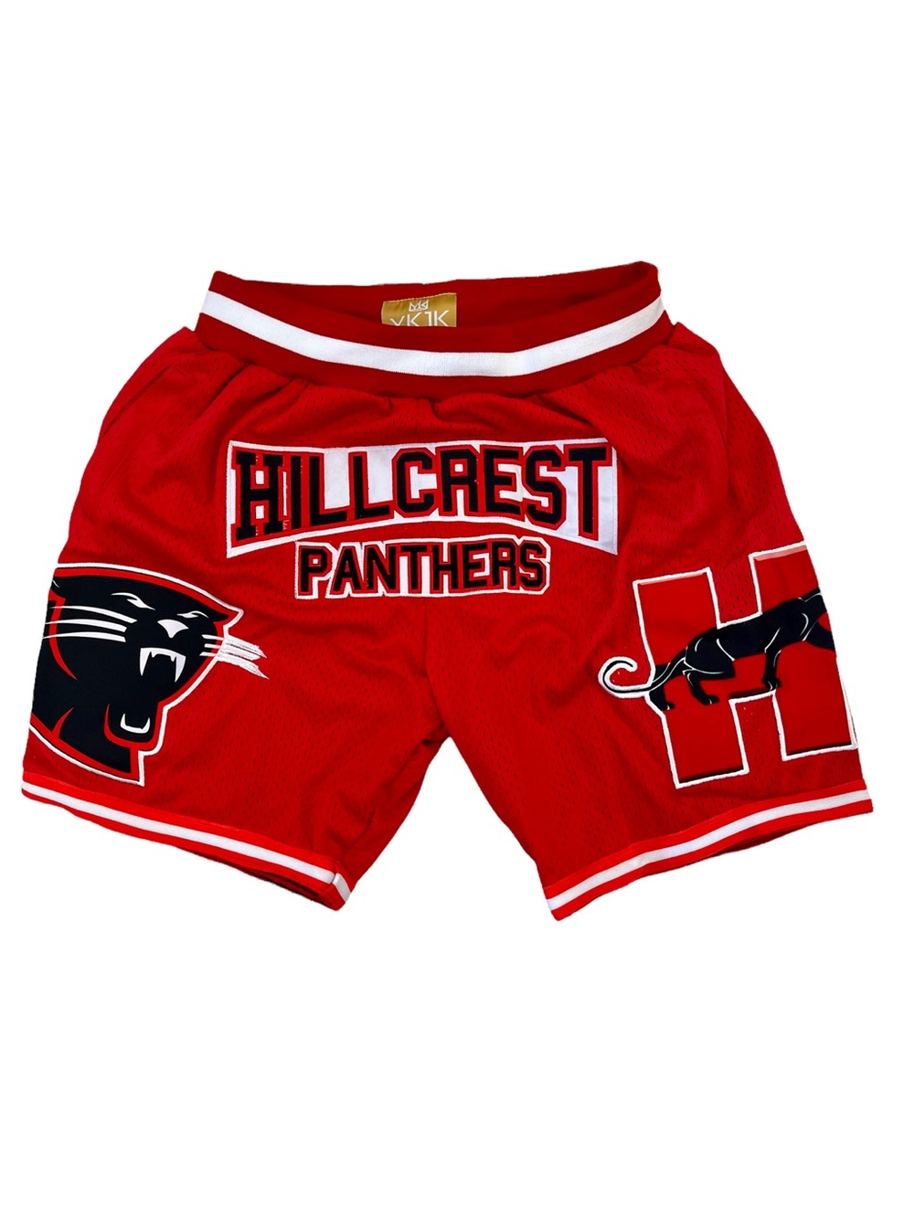 YK1K Hillcrest Panthers Red Graphic Basketball Shorts